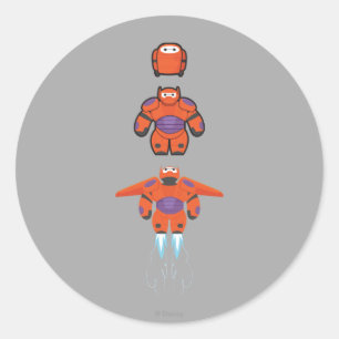 Sticker Rond Super costume Baymax Orange