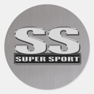 Sticker Rond super duper sport acier gris