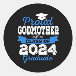 Sticker Rond Super Fier Godmère De 2024 Diplômé Fam Awesome