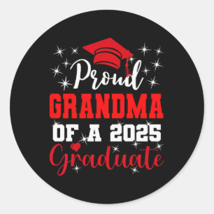 Sticker Rond Super Fière Grand-Mère De 2025 Diplômée Fa