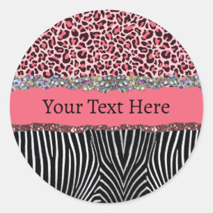 Sticker Rond Super fille rose Parties scintillant Empreinte de