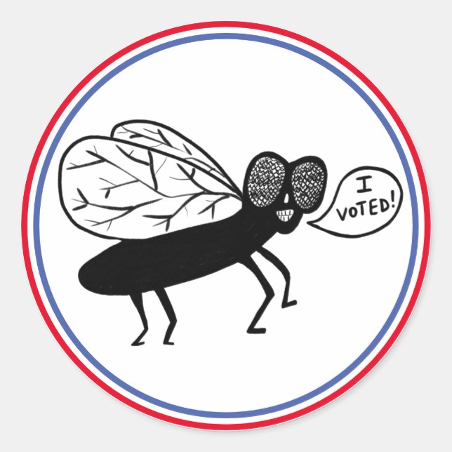 Sticker Rond Super Fly dit que j'ai VOTÉ ! Bleu blanc (Devant)