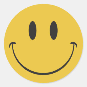 Sticker Rond Super grand sourire visage heureux Emoji