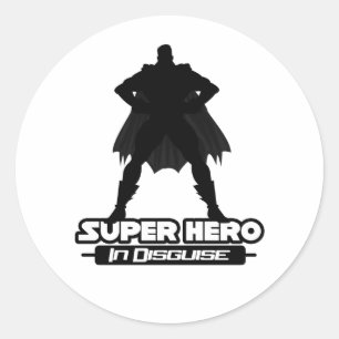 Sticker Rond Super Héros déguisé