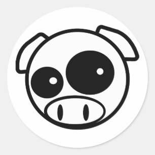Sticker Rond Super look Subie Pig