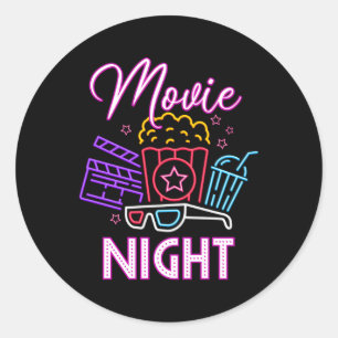Sticker Rond Super Movie Py Movie Nuit