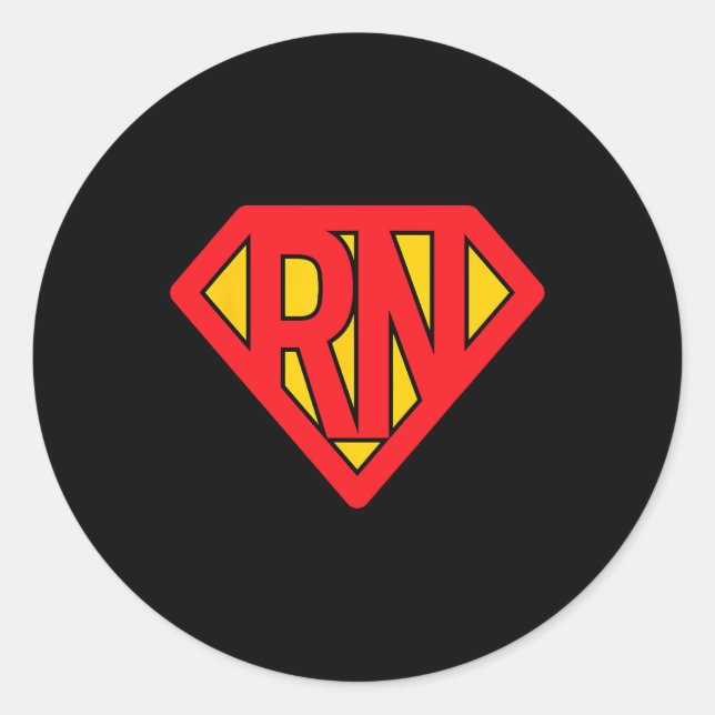 Sticker Rond Super Nurse Rn Superhero Infirmière inscrite Hero  (Devant)