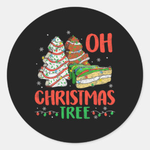 Sticker Rond Super Oh Christmas Tree Cakes Debbie Becky Jen Ca