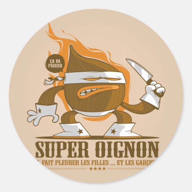 Sticker Rond Super oignon (Devant)