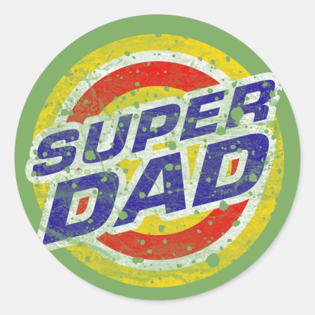 Sticker Rond Super papa (Devant)
