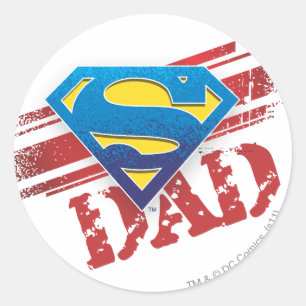 Sticker Rond Super Papa Stripes