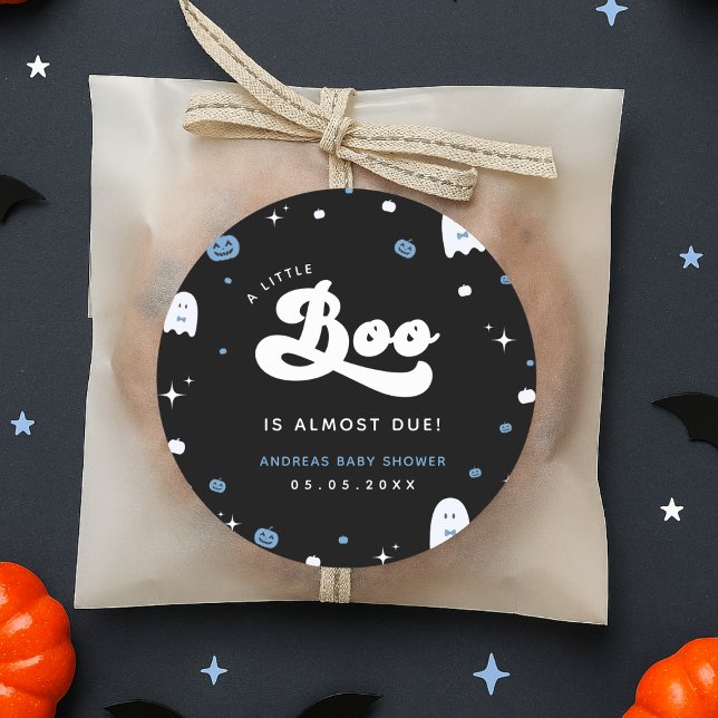 Sticker Rond Super Petit Boo Boy Halloween Baby shower Fantôme (Créateur téléchargé)