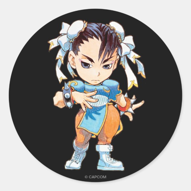 Sticker Rond Super Puzzle Fighter II Turbo Chun-Li (Devant)
