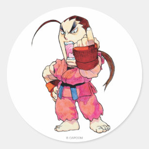 Sticker Rond Super Puzzle Fighter II Turbo Dan