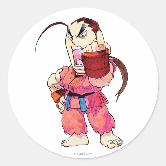 Sticker Rond Super Puzzle Fighter II Turbo Dan (Devant)