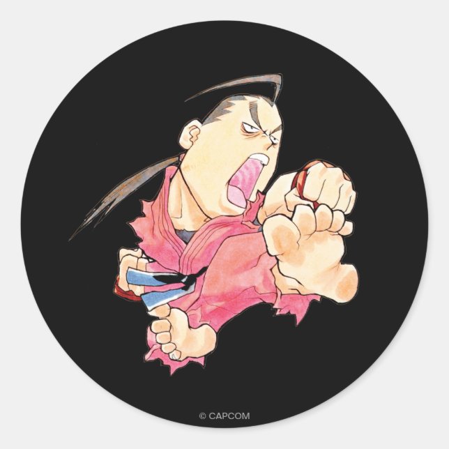 Sticker Rond Super Puzzle Fighter II Turbo Dan 2 (Devant)