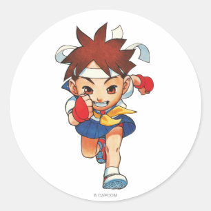 Sticker Rond Super Puzzle Fighter II Turbo Sakura