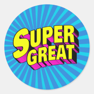 Sticker Rond Super Super Super