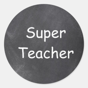 Sticker Rond Super Teacher Chalkboard