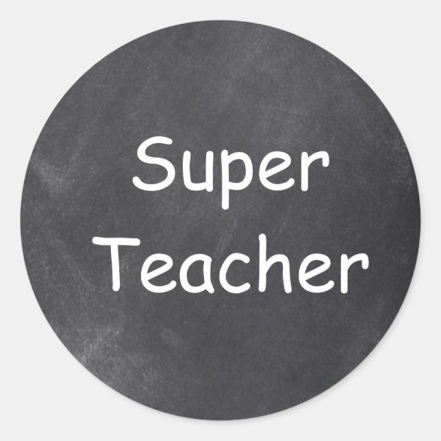 Sticker Rond Super Teacher Chalkboard (Devant)