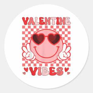 Sticker Rond Super Valentine Vibes Valentines Chemises de Jour 