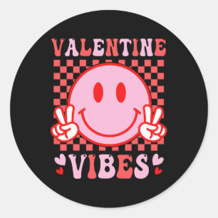 Sticker Rond Super Valentine Vibes Valentines Chemises de Jour 