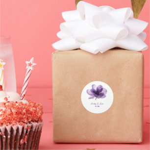 Sticker Rond Superbe Mariage de fleurs violettes