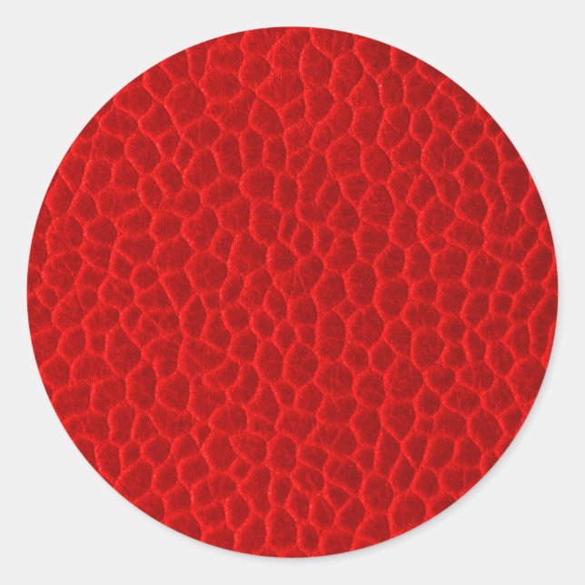 Sticker Rond Superbe texture en cuir rouge (Devant)