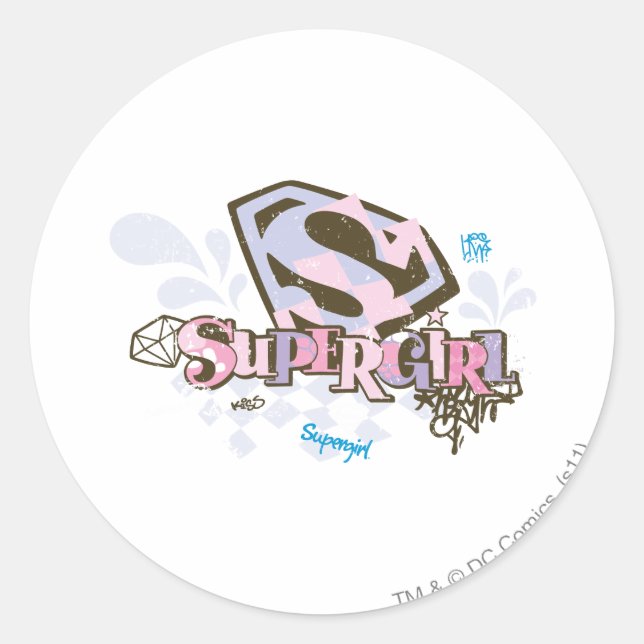 Sticker Rond Supergirl 1 tellement fabuleux (Devant)