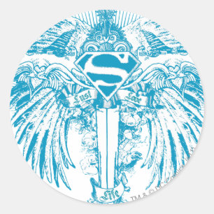 Sticker Rond Supergirl Blue Wings