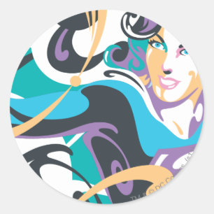 Sticker Rond Supergirl Color Splash Swils 1