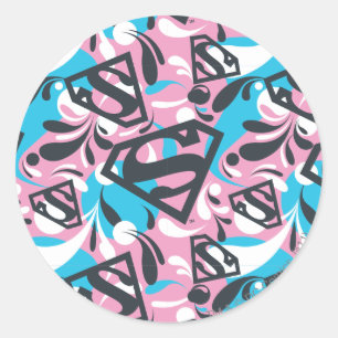Sticker Rond Supergirl Color Splash Swils Motif 6