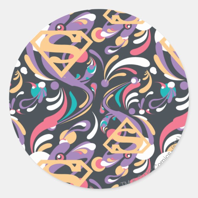 Sticker Rond Supergirl Color Splash Swils Motif 8 (Devant)
