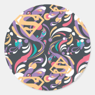 Sticker Rond Supergirl Color Splash Swils Motif 8