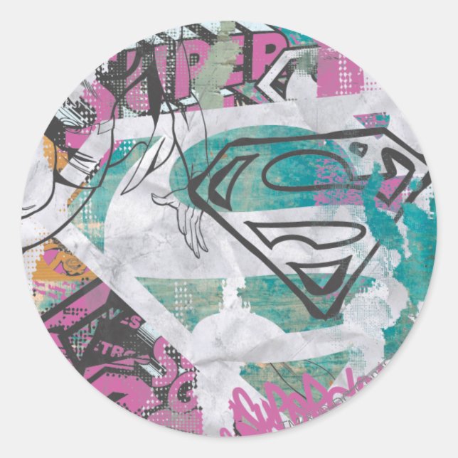 Sticker Rond Supergirl Comic Capers Motif 11 (Devant)
