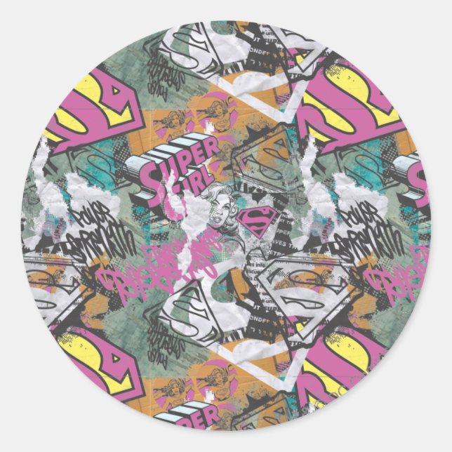 Sticker Rond Supergirl Comic Capers Pattern 10 (Devant)