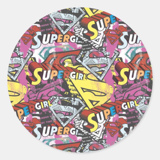 Sticker Rond Supergirl Comic Capers Pattern 4 (Devant)