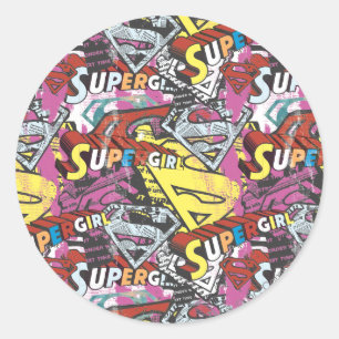 Sticker Rond Supergirl Comic Capers Pattern 4