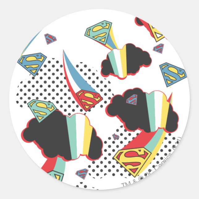 Sticker Rond Supergirl Crazy Sky (Devant)