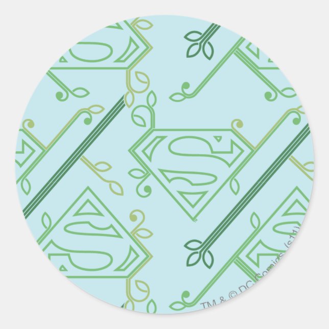 Sticker Rond Supergirl Green Vine Logo Motif (Devant)