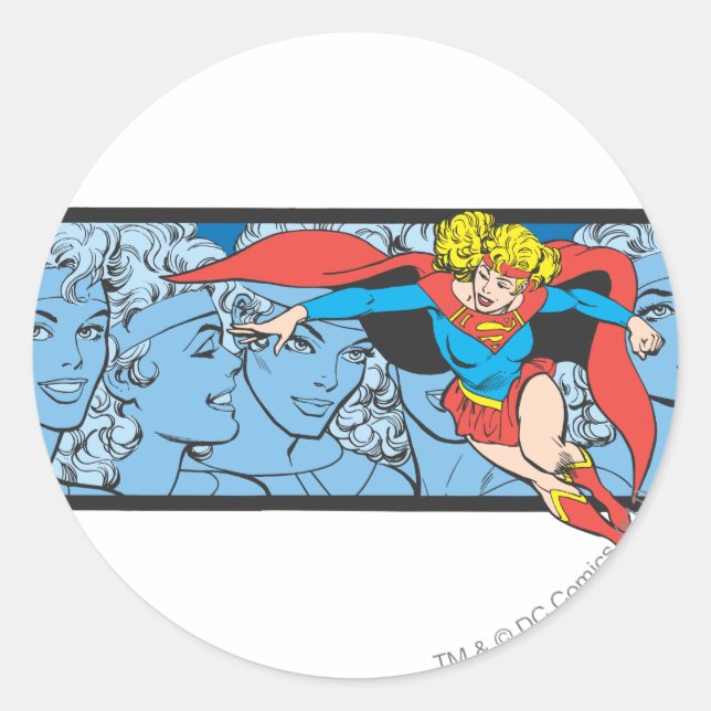 Sticker Rond Supergirl Head Shots (Devant)
