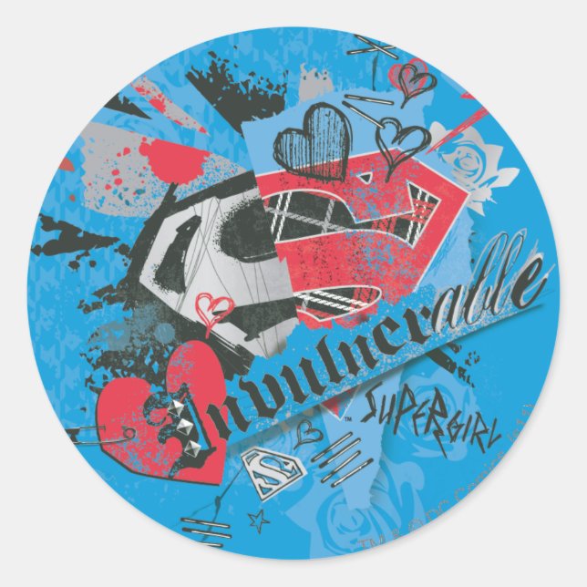 Sticker Rond Supergirl invulnérable (Devant)