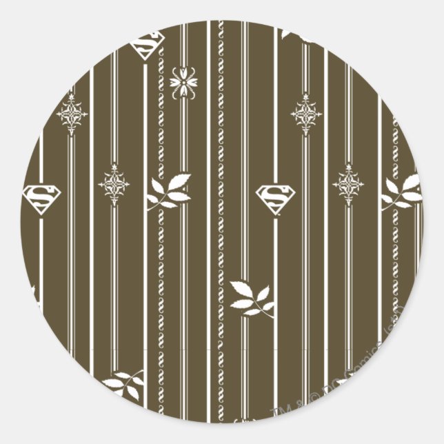 Sticker Rond Supergirl Leaf Motif Brown (Devant)