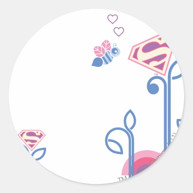 Sticker Rond Supergirl love bee (Devant)