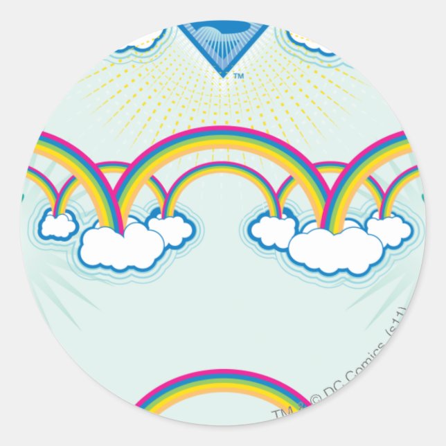 Sticker Rond Supergirl Motif arc-en-ciel (Devant)