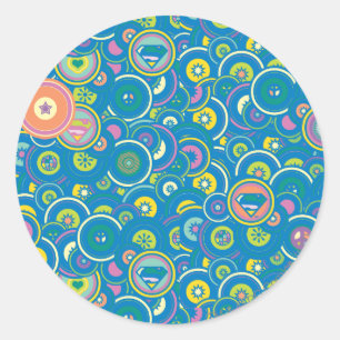 Sticker Rond Supergirl Motif bleu cercle