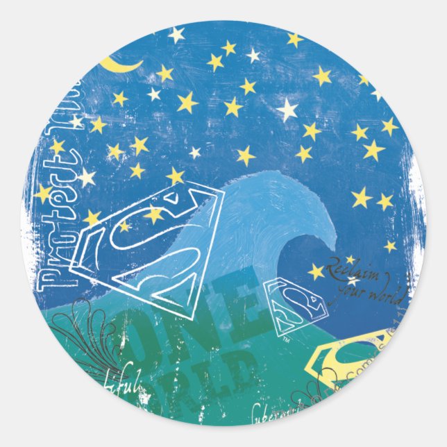 Sticker Rond Supergirl One World (Devant)