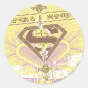 Sticker Rond Supergirl Opera House Jaune