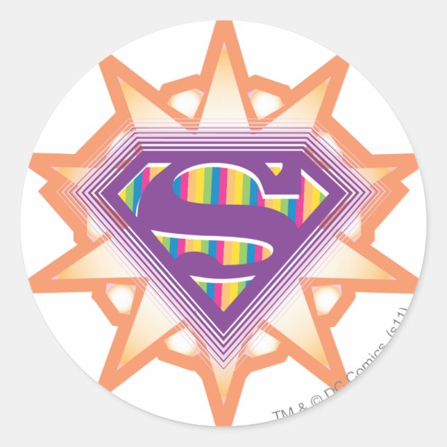 Sticker Rond Supergirl Orange Starburst (Devant)