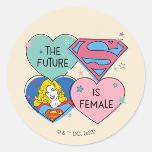 Sticker Rond Supergirl Out of This World Retro Graphic